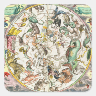 Adesivo Quadrado Mapa do hemisfério sul, 'do Celestia