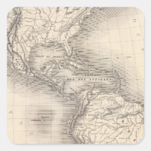 Adesivo Quadrado Mapa do império espanhol nos Americas