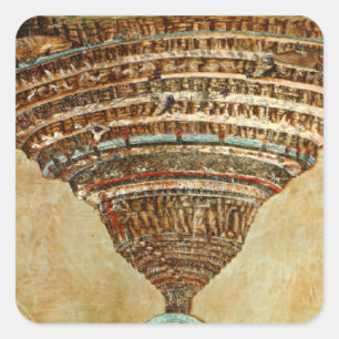 Adesivo Quadrado Mapa do Inferno de Botticelli - Dante
