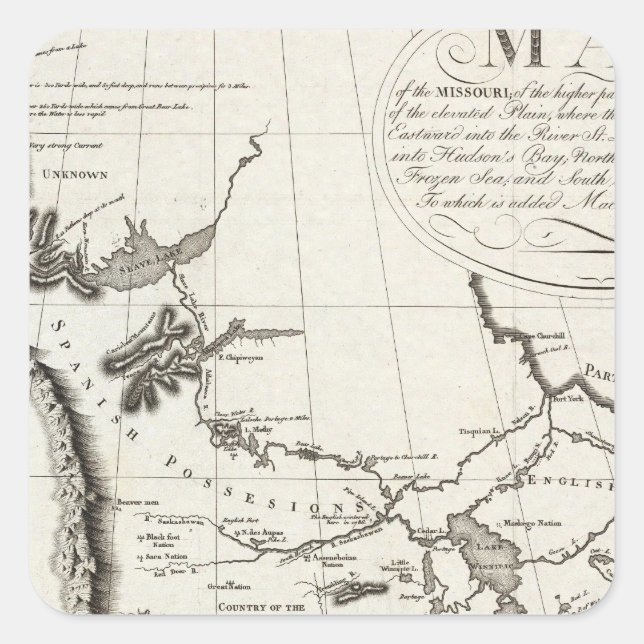 Adesivo Quadrado Mapa do Missouri (Frente)