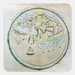 Adesivo Quadrado Mapa do mundo