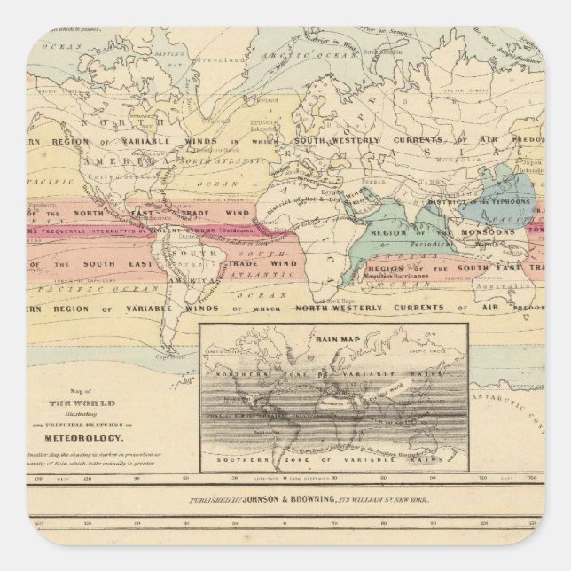Adesivo Quadrado Mapa do Mundo 2 (Frente)