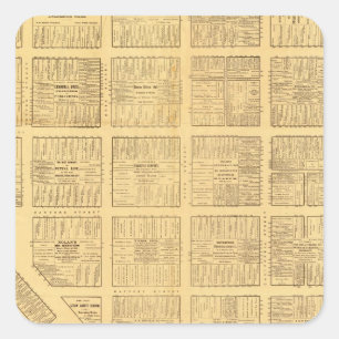 Adesivo Quadrado Mapa do negócio de San Francisco