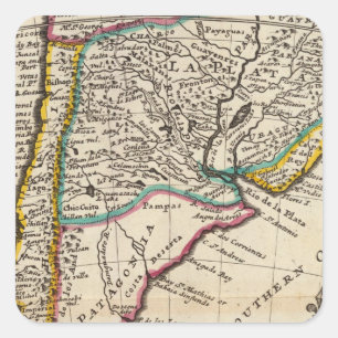 Adesivo Quadrado Mapa do pimentão, Patagonia, La Plata