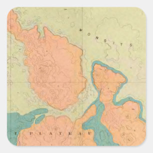 Adesivo Quadrado Mapa do platô de Uinkaret