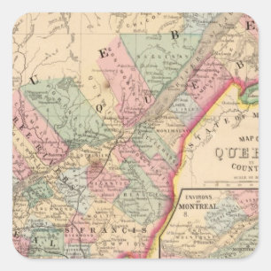 Adesivo Quadrado Mapa do Quebec por Mitchell