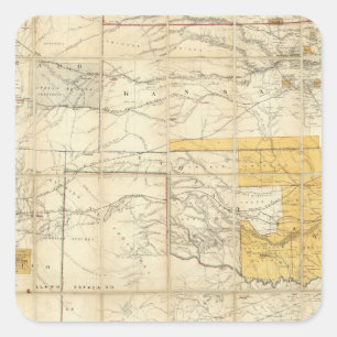 Adesivo Quadrado Mapa Dos Estados Do Kansas E Do Texas