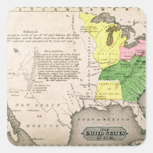 Adesivo Quadrado Mapa dos Estados Unidos
