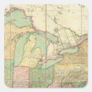 Adesivo Quadrado Mapa dos Estados Unidos 6