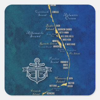 Adesivo Quadrado Mapa externo náutico de bancos