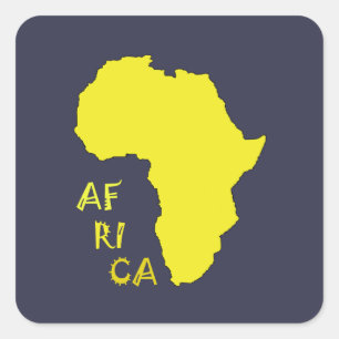 Adesivo Quadrado Mapa Funky Yellow Africa