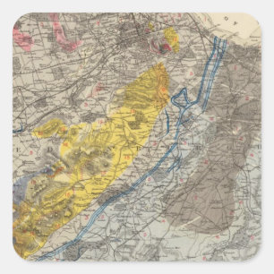 Adesivo Quadrado Mapa Geological de Edimburgo