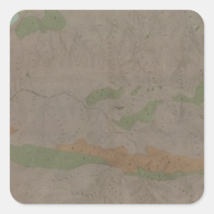 Adesivo Quadrado Mapa Geological do distrito de mineração novo de