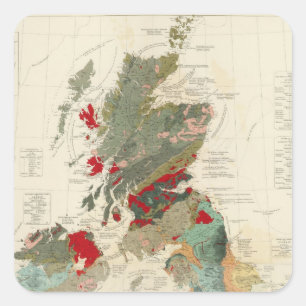 Adesivo Quadrado Mapa Geological, palaeontological composto