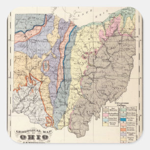 Adesivo Quadrado Mapa geológico de Ohio