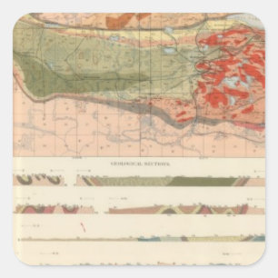 Adesivo Quadrado Mapa Geológico Geral do Distrito de Marquette