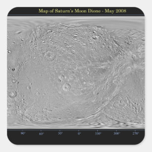 Adesivo Quadrado Mapa global da lua Dione de Saturn