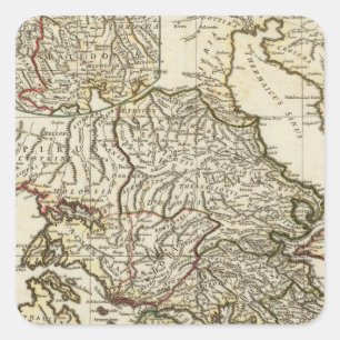 Adesivo Quadrado Mapa grego antigo