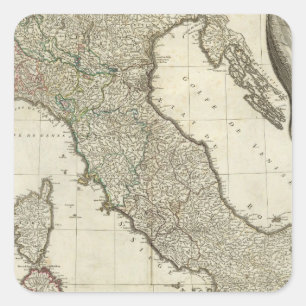 Adesivo Quadrado Mapa italiano