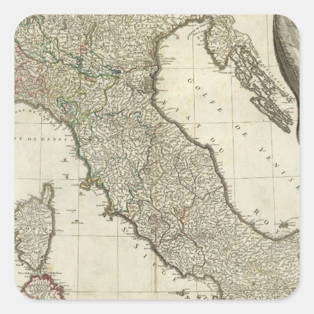 Adesivo Quadrado Mapa Italiano (Frente)