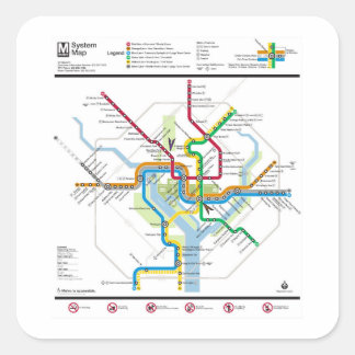 Adesivo Quadrado Mapa Metro DC