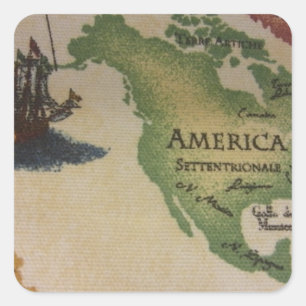 Adesivo Quadrado Mapa Mundial - América