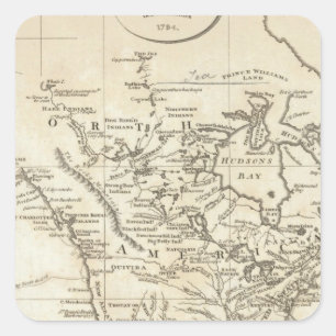 Adesivo Quadrado Mapa novo de America do Norte