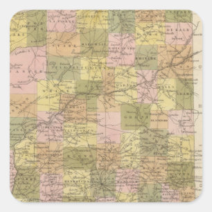 Adesivo Quadrado Mapa novo de Indiana