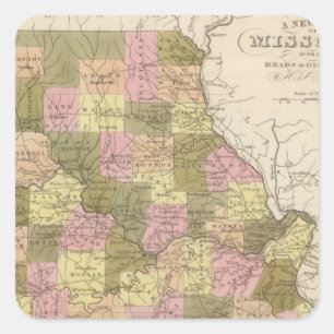 Adesivo Quadrado Mapa novo de Missouri 2
