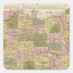 Adesivo Quadrado Mapa novo de Ohio