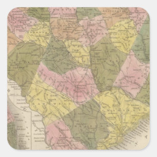 Adesivo Quadrado Mapa novo de South Carolina 2