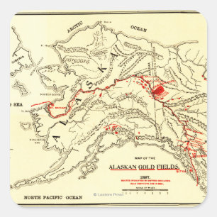 Adesivo Quadrado Mapa Panorâmico do Alasca