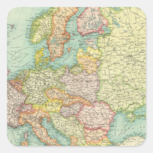 Adesivo Quadrado Mapa político de Europa