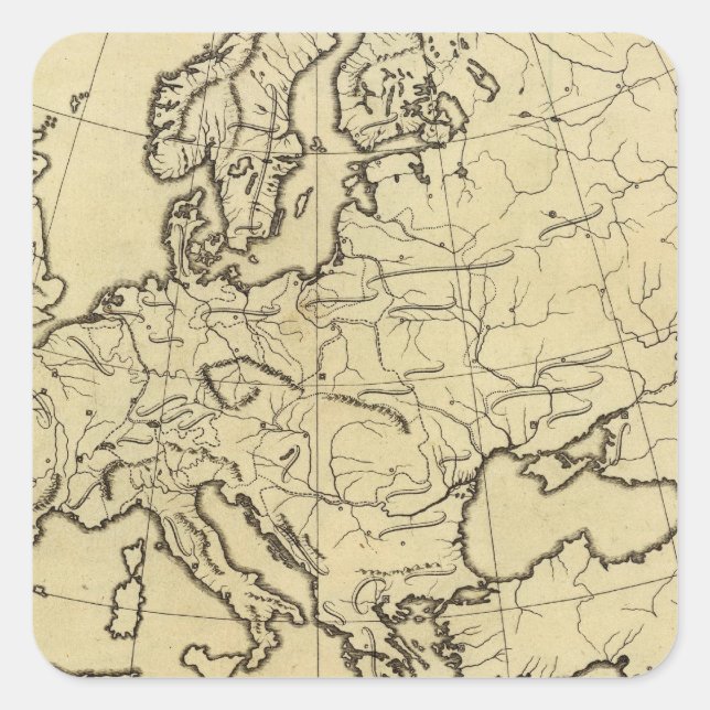 Adesivo Quadrado Mapa-quadro da Europa (Frente)