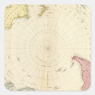 Adesivo Quadrado Mapa sul do hemisfério