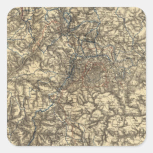 Adesivo Quadrado Mapa V que ilustram as operações militares