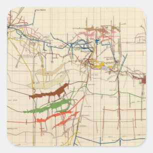 Adesivo Quadrado Mapas de mina número de Comstock VI