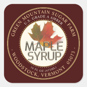 Adesivo Quadrado Maple Colorful Maple Leaf Dotted Border