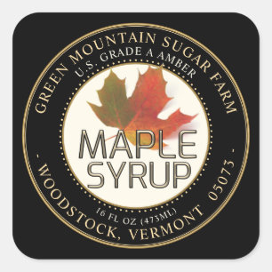 Adesivo Quadrado Maple Colorful Maple Leaf Dotted Border