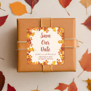 Adesivo Quadrado Maple Leaf Orange Terracotta Autumn Salvar Data
