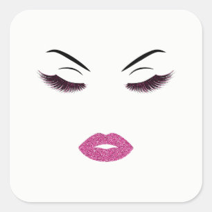 Adesivo Quadrado Maquiagem com efeito de brilho
