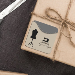 Adesivo Quadrado Máquina de Costura Moderna, Esforço de Costura ou 