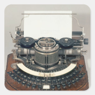 Adesivo Quadrado Máquina de escrever de Hammond, com o teclado