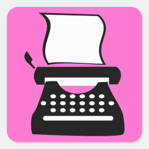 Adesivo Quadrado Máquina de escrever - escrita de dactilografia