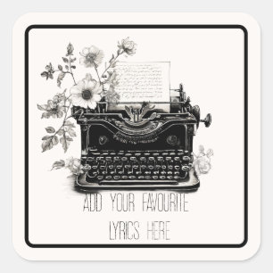 Adesivo Quadrado máquina de escrever poetas tpd arte moderna nova e