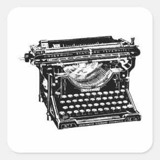 Adesivo Quadrado Máquina de Escrever Underwood Escritor
