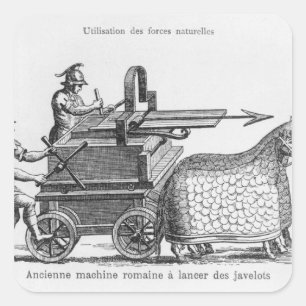 Adesivo Quadrado Máquina de guerra romana para dardos de incêndio