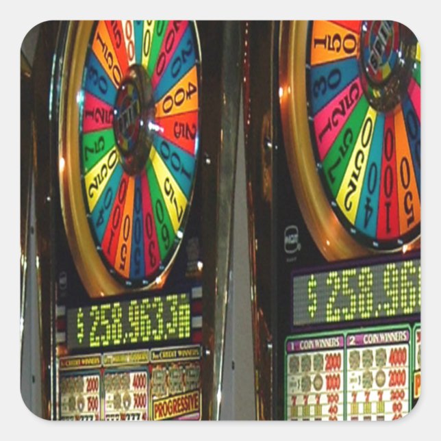 Adesivo Quadrado Máquinas De Slot Las Vegas (Frente)