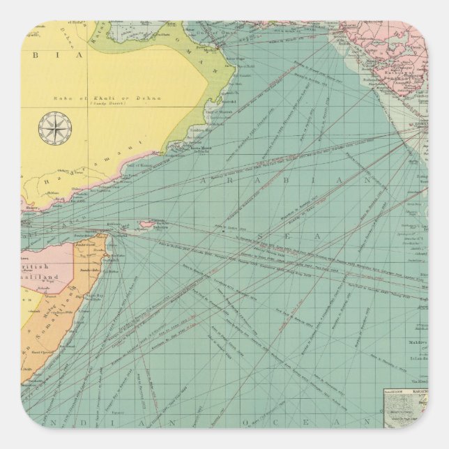 Adesivo Quadrado Mar Árabe (Frente)