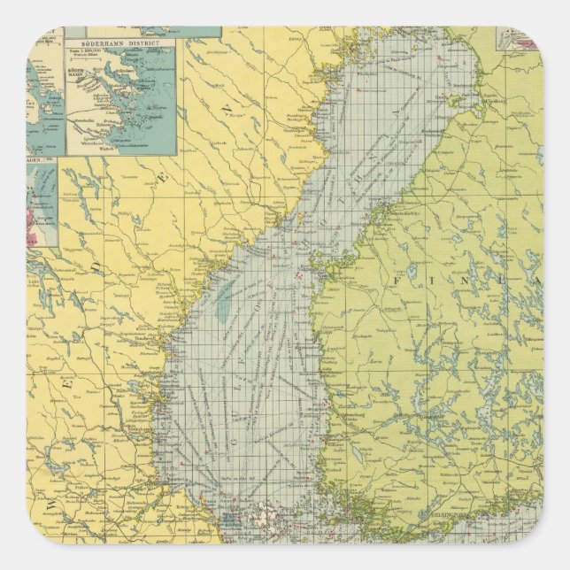 Adesivo Quadrado Mar Báltico (Frente)